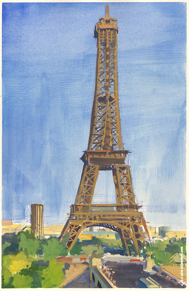 "Shane Patrick White" "Shane White" "Gouache" "Landscape" "Paris" "Travel Art" "watercolor"